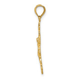 14K Crucifix W/ Fancy Edges Charm