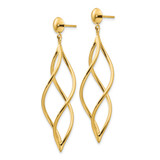 14k Curved Tube Dangle Earrings