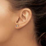 14k Cushion Amethyst and Diamond Earrings