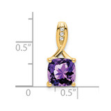 14k Cushion Amethyst and Diamond Pendant - PM-2CFD24EF-7915