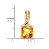 14k Cushion Citrine and Diamond Pendant - PM-C2A24CB6-8244