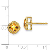 14k Cushion Citrine Earrings