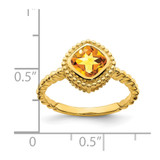14k Cushion Citrine Ring