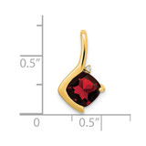 14k Cushion Garnet and Diamond Pendant - PM-343DB2F6-6842