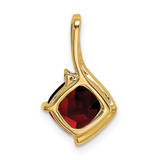 14k Cushion Garnet and Diamond Pendant - PM-343DB2F6-6842