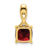 14k Cushion Garnet and Diamond Pendant - PM-663275FB-8798