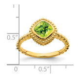 14k Cushion Peridot Ring