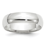10k White Gold 6mm Lightweight Comfort Fit Wedding Band Size 13.5