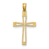 14k Cut-out Cross Pendant