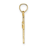 14K Cut-Out Cross w/ Heart Charm
