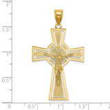 14K Cut-Out Crucifix W/ Center Circle Charm