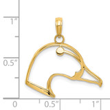 14K Cut-Out Duck Head Charm