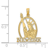 14k Cut-out NEW YORK w/Statue of Liberty Charm - C3-FA014A0F-9467