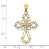 14K Cut-Out Shapes Fancy Cross Charm