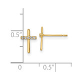 14k CZ Cross Post Earrings - YE-3942A741-8328