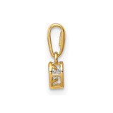 14K CZ Heart Dangle Pendant