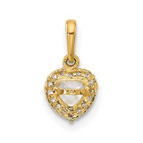 14K CZ Heart Pendant - YC-100C5CF5-2317