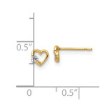14k CZ Heart Post Earrings - YE-EB607360-2632