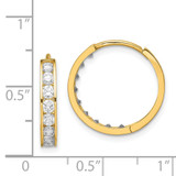 14K CZ Hinged Hoop Earrings - YE-CCDE7AD9-4001