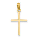 14K D/C and Polished Cross Charm