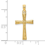 14K D/C and Textured Cross Charm
