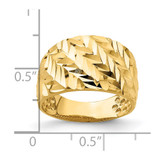 14k D/C Arrow Slash Dome Ring