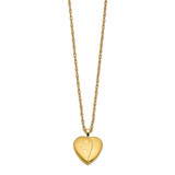 1/20 Gold Filled 16mm Satin and Polished Heart Locket Necklace