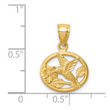 14K D/C Brushed Hummingbird Pendant
