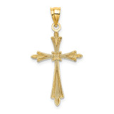 14K D/C Cross w/ Fancy Edges Charm