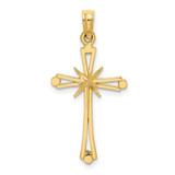 14K D/C w/ X-Center On Cross Charm