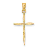 14K D/C with Tapered Ends Cross Charm