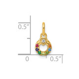 14k Dia Heart w/ 7 Birthstone Mother's Circle Pendant Semi-Mount