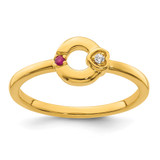 14k Dia. Heart w/ 1 Birthstone Mother's Circle Ring Semi-mount