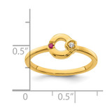 14k Dia. Heart w/ 1 Birthstone Mother's Circle Ring Semi-mount