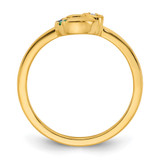 14k Dia. Heart w/ 3 Birthstone Mother's Circle Ring Semi-mount