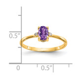 14k Diamond & Amethyst Birthstone Ring