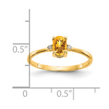 14k Diamond & Citrine Birthstone Ring