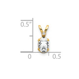 14k Diamond & White Topaz Birthstone Pendant