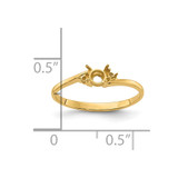 14k Diamond / 4mm Round Gemstone Ring Mounting