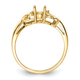 14k Diamond / 6x4mm Oval Gemstone Ring Mounting