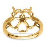 14k Diamond / Five 6mm Heart Gemstone Ring Mounting