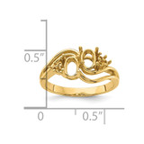 14k Diamond / Two 6x4 Oval Gemstone Ring Mounting