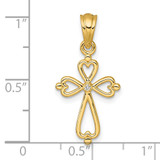 14k Diamond Accented Cross Pendant - PM-FD975B1E-9546