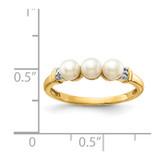 14k Diamond and FW Cultured 3-Pearl Ring