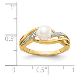 14k Diamond and FW Cultured Pearl Ring - Y1-2EB4AFE2-6736
