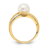 14k Diamond and FW Cultured Pearl Ring - Y1-4E678E10-1366