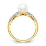 14k Diamond and FW Cultured Pearl Ring - Y1-94420BFD-2709