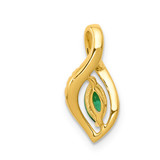 14k Diamond and Marquise Emerald Pendant - PM-4F8CE3A7-2962
