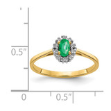14k Diamond and Oval Emerald Halo Ring
