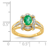 14k Diamond and Oval Emerald Ring - RM-EDBB4B0C-3673